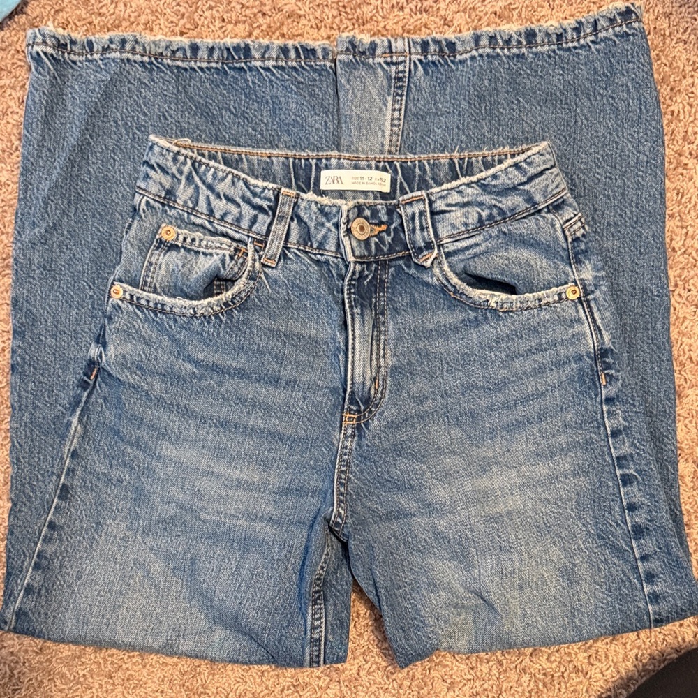 Zara Kids Classic Blue Wide Leg Jeans